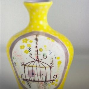 Yellow Polka Dot Decorative Vase